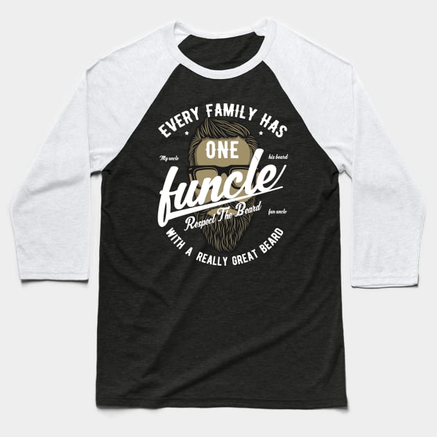 Funcle | Fun Uncle With A Great Beard Baseball T-Shirt by stockwell315designs